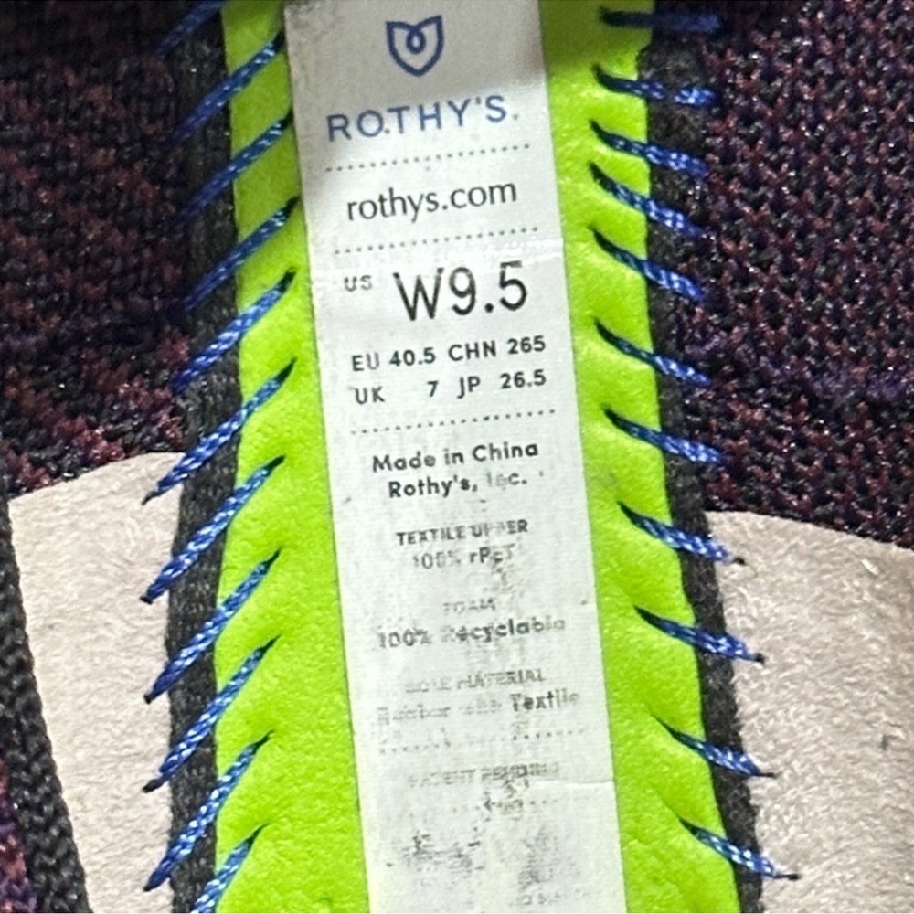 Rothys Square Toe Cranberry Plaid Flat Shoes - Picture 9 of 11
